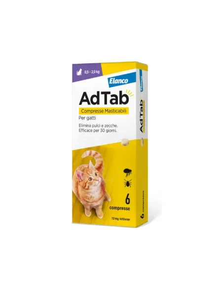 AdTab Elanco 12 mg 6 comprimés à mâcher pour chats 0,5-2 kg