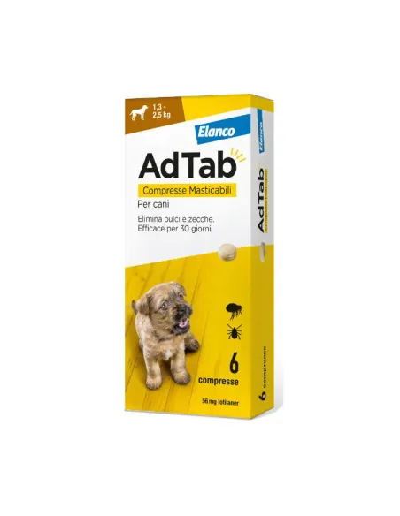AdTab Elanco 56 mg 6 Kautabletten für Hunde 1,3-2,5 kg