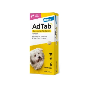 AdTab Elanco 112 mg 6 comprimés à mâcher pour chiens...