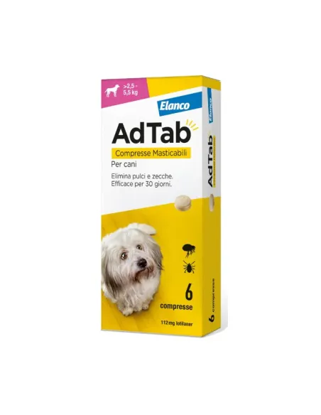 AdTab Elanco 112 mg 6 Kautabletten für Hunde 2,5-5,5 kg