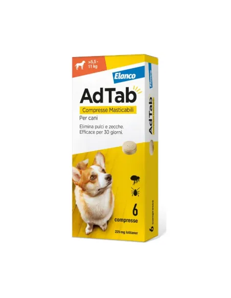 AdTab Elanco 225 mg 6 Kautabletten für Hunde 5,5-11 kg