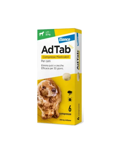 AdTab Elanco 450 mg 6 Kautabletten für Hunde 11-22 kg