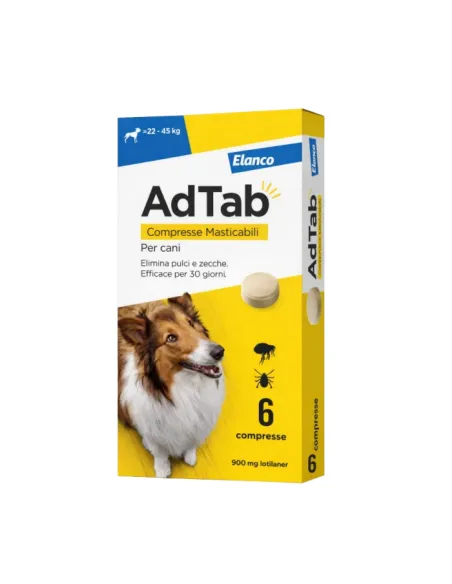 AdTab Elanco 900 mg 6 comprimés à mâcher pour chiens 22-45 kg