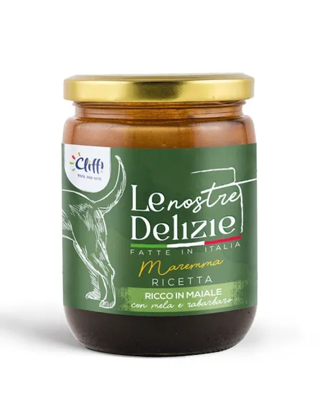 Delizie Maremma Cane Pezzetti Ricco in Maiale con Mela e Rabarbaro 160 gr
