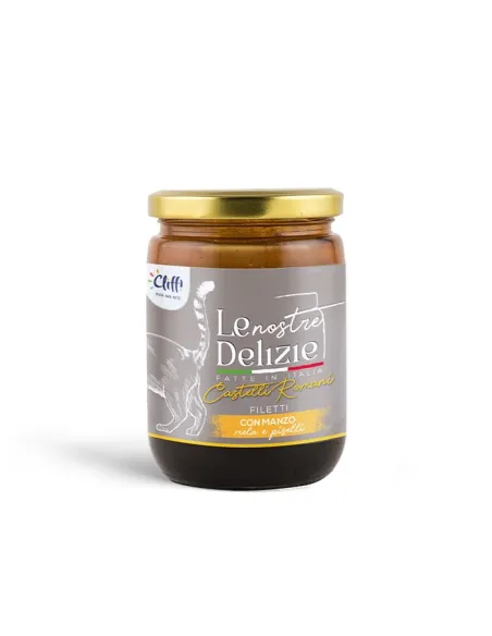 Delizie Castelli Romani Gatto Filetti con Manzo Mela e Piselli 80 gr