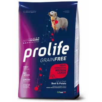 Prolife Dog Grain Free Sensitive Adult Beef & Potato 10 kg