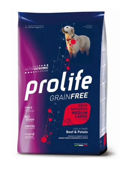 Prolife Dog Grain Free Sensitive Adult Beef & Potato 10 kg