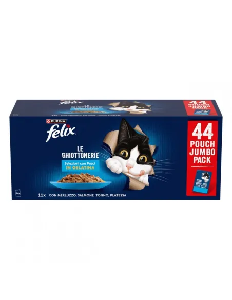 Felix Mix Jelly Merluzzo Salmone Tonno Platessa 44x85g