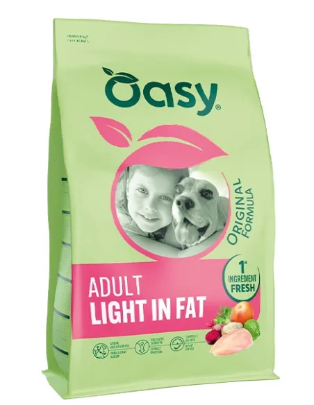 Oasy chien adulte léger en gros poulet 12 kg